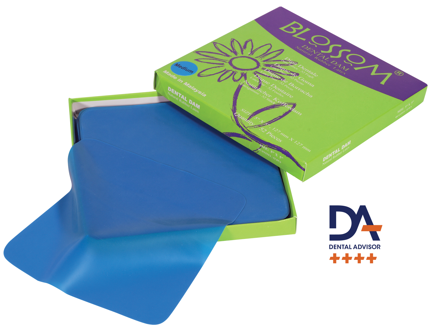 Blossom Blue Gummi Dental Dam (BM 1355B-RD-DAM)