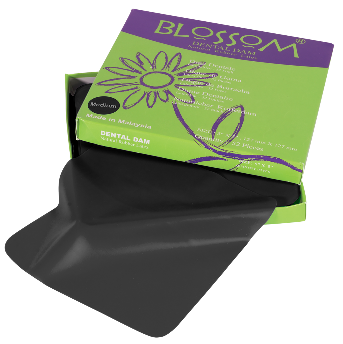 Blossom Schwarz Kautschuk Kofferdam (BM 1555-RD DAM BLK) – Blossom / Mexpo International Inc., Kofferdam