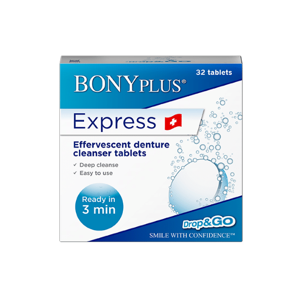 Comprimés effervescents nettoyants Express pour prothèses dentaires – bonyf AG, Denture Resins