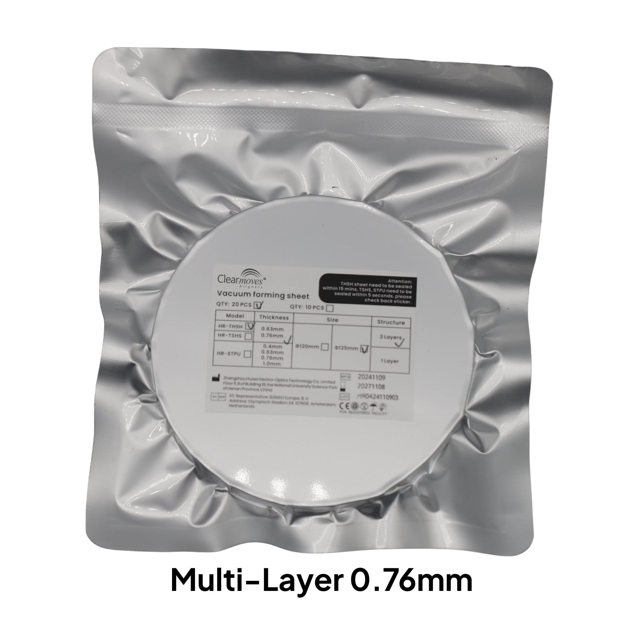 Mehrschichtige 0,76-mm-Klarsichtschiene (Clear Aligner Sheet)