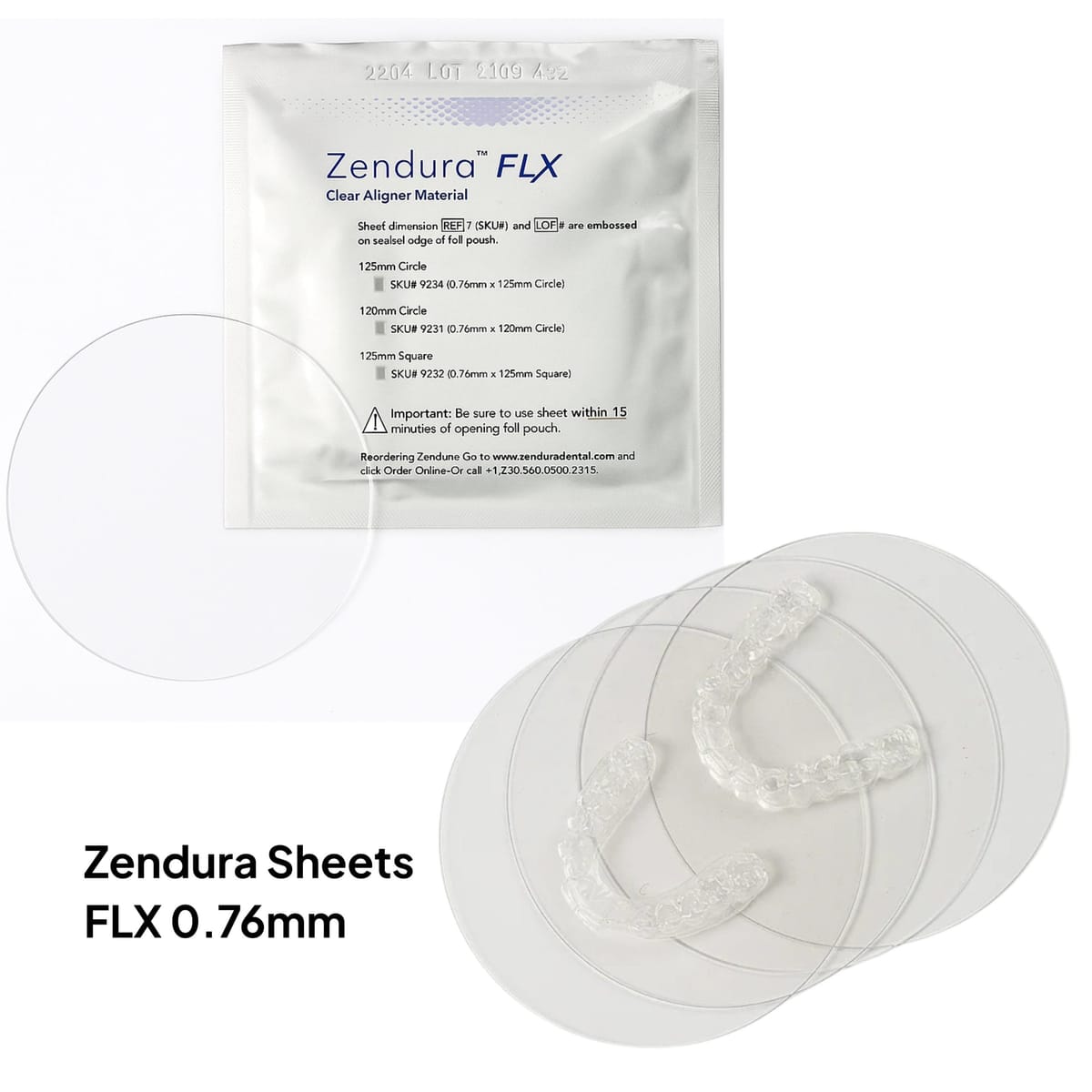 Zendura FLX Aligner-Folien | 0,76 mm Dentalmaterial – clear moves aligners, Blöcke