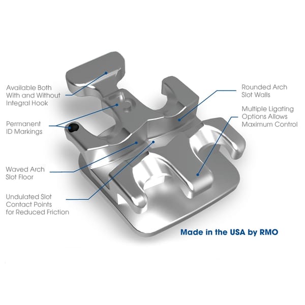 Synergy Two-Piece Stainless Steel Brackets SWLF 022 Rx Pack of 10