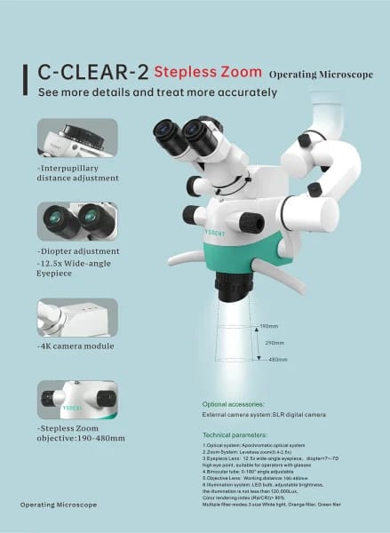 C-CLEAR-2 Stepless Zoom Operating microscope – Coxo Medical Instrument Co., Ltd, Lupenbrillen und Mikroskope