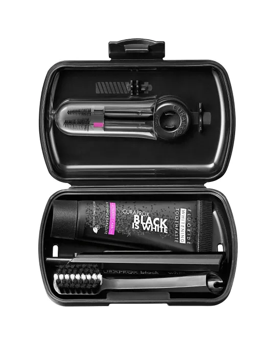 «Black is white»-Travel-Set – Curaden AG, Toothbrushes