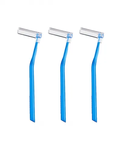 UHS 470 abgewinkelte Interdentalbürstenhalter, blau, 3 Stk.