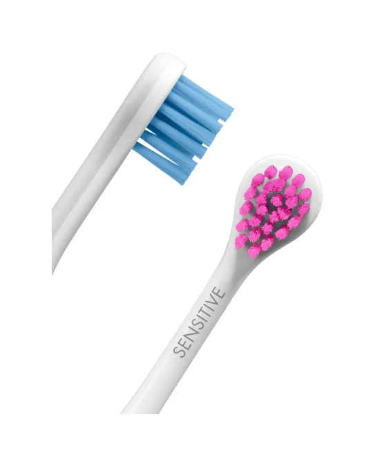 Brush head sensitive for Hydrosonic blue-pink, 2 pcs. – Curaden AG, Toothbrushes