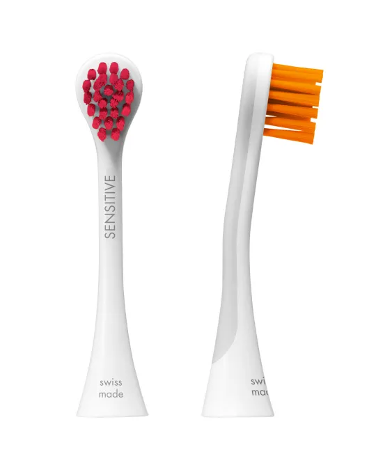 Brush head sensitive for Hydrosonic magenta-orange, 2 pcs.