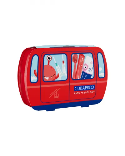 Kids Travel-Set von 6 bis 12 Jahren, rot – Curaden AG, Toothbrushes