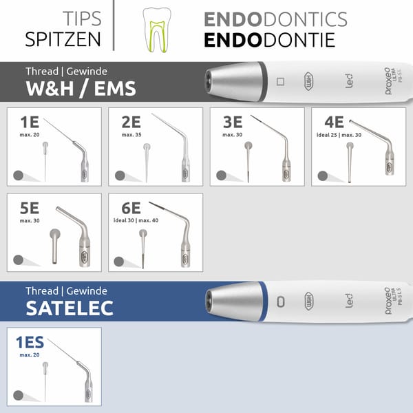 Inserts ultrasonores endodontiques – compatibles W&H, EMS, MECTRON (06367900)