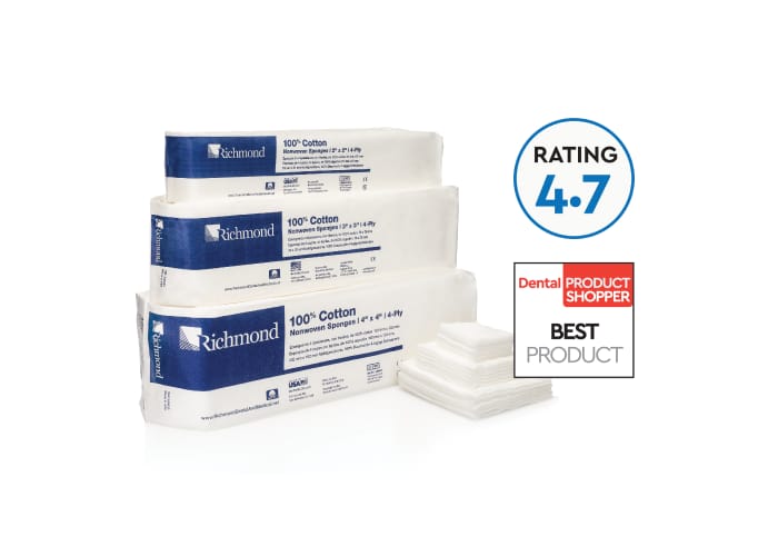 100 % Baumwoll-Vliesstoff-Tupfer – Richmond Dental and Medical, Einwegartikel