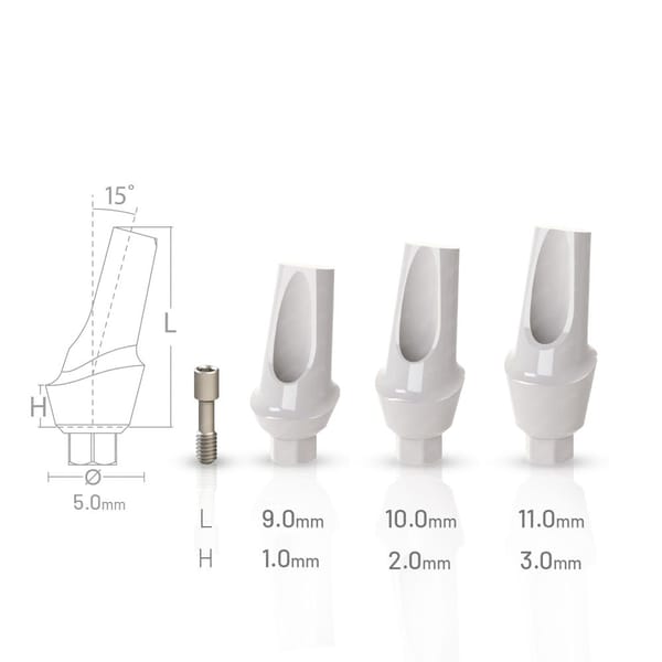 15° Angled Anatomic Temporary Peek Abutment compatible with Edison Medical® Lamina Ø3.5 - Ø6.0 SV-RP IH 3.5 RP