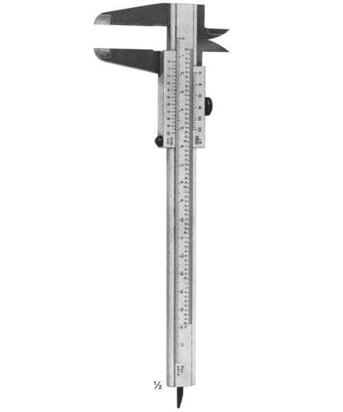 Caliper of Aluminium Graduated in mm & inches up to 180mm