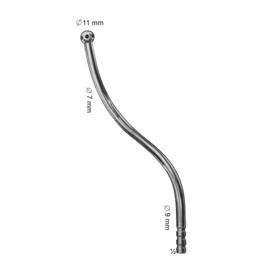 Suction cannula for tonsillectomy, oral- and laryngeal operations 180 mm