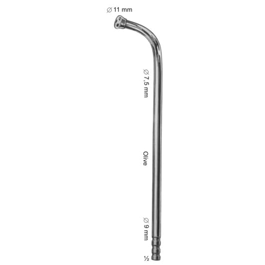 Suction cannula for tonsillectomy, oral- and laryngeal operations 220 mm
