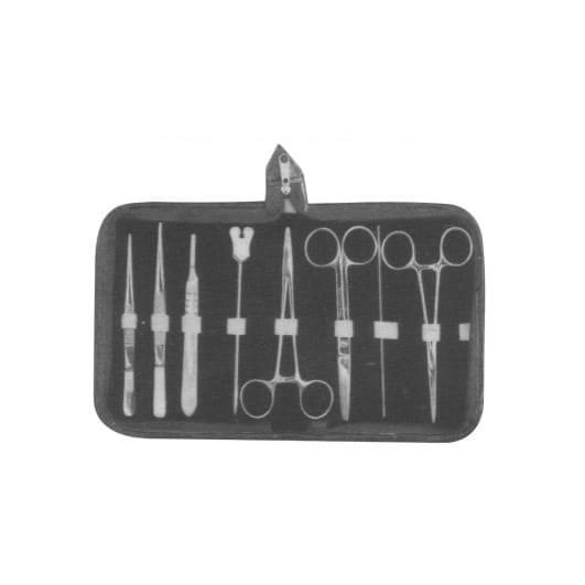 Dissecting Forceps Thumb 14 cm / Dissecting Forcep 1×2 Teeth 14 cm / B.P Handle No. 3 / Grooved Director and Tongue tie / Mayo Hearg Needle Holder 14 cm / Operating Scissor S/B str 14 cm / Probe Double end / Kelly Forcep STR 14 cm – EMERALD INSTRUMENTS, Surgical Instruments