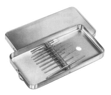 Box with support for needle electrodes, without instruments – EMERALD INSTRUMENTS, Trays, Sterilcontainer und Zubehör