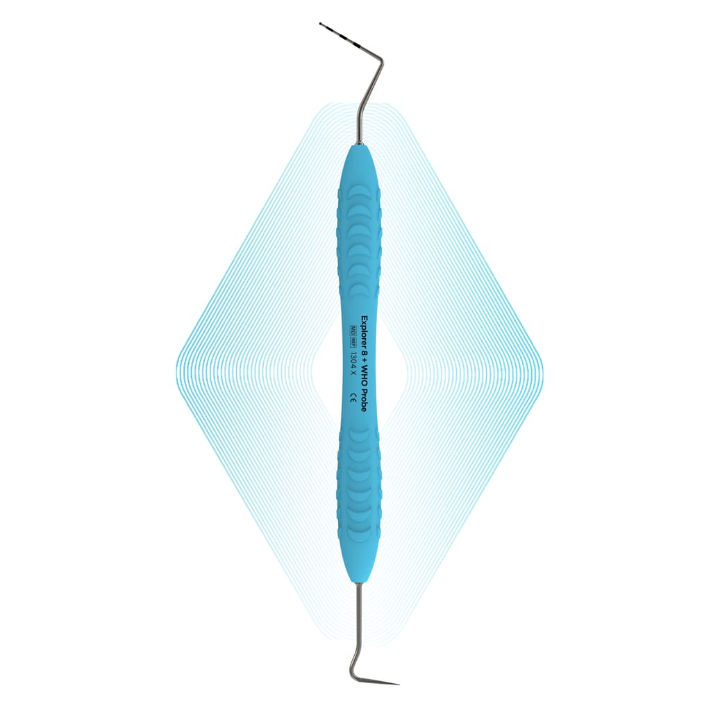 Explorer 8 + WHO Probe 11.5mm (ball end) | ErgoDenta 10878 – ErgoDenta ApS, Explorers