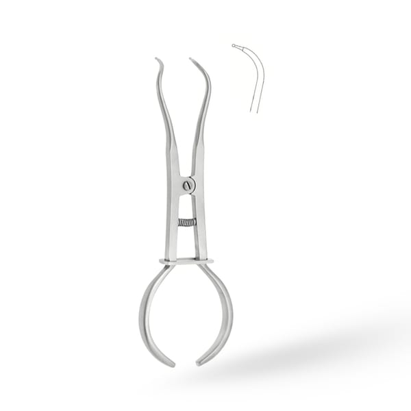 Rubber Dam Clamp Forceps White, 17cm | ErgoDenta 2714