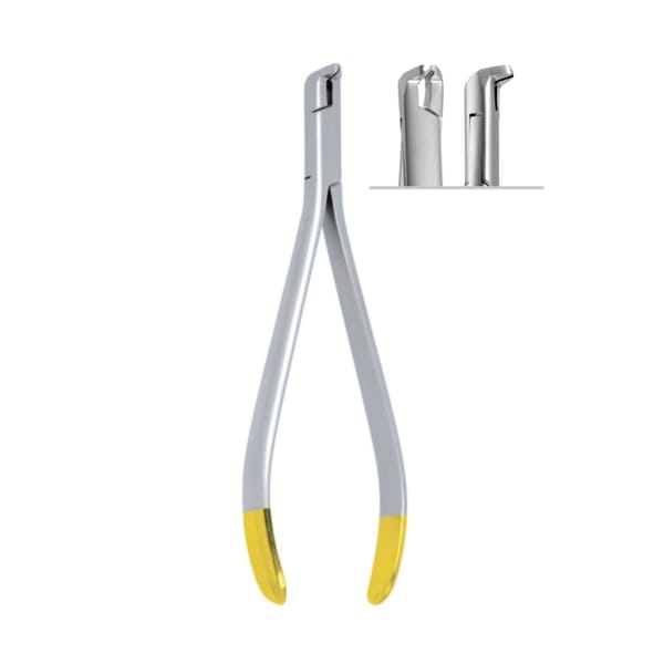 Distal End Cutter with safety hold, ◯ Ø 0,35mm / .014”, ▢ 0.55x0.64mm / .021”x.025, 13cm, TC | ErgoDenta 4227
