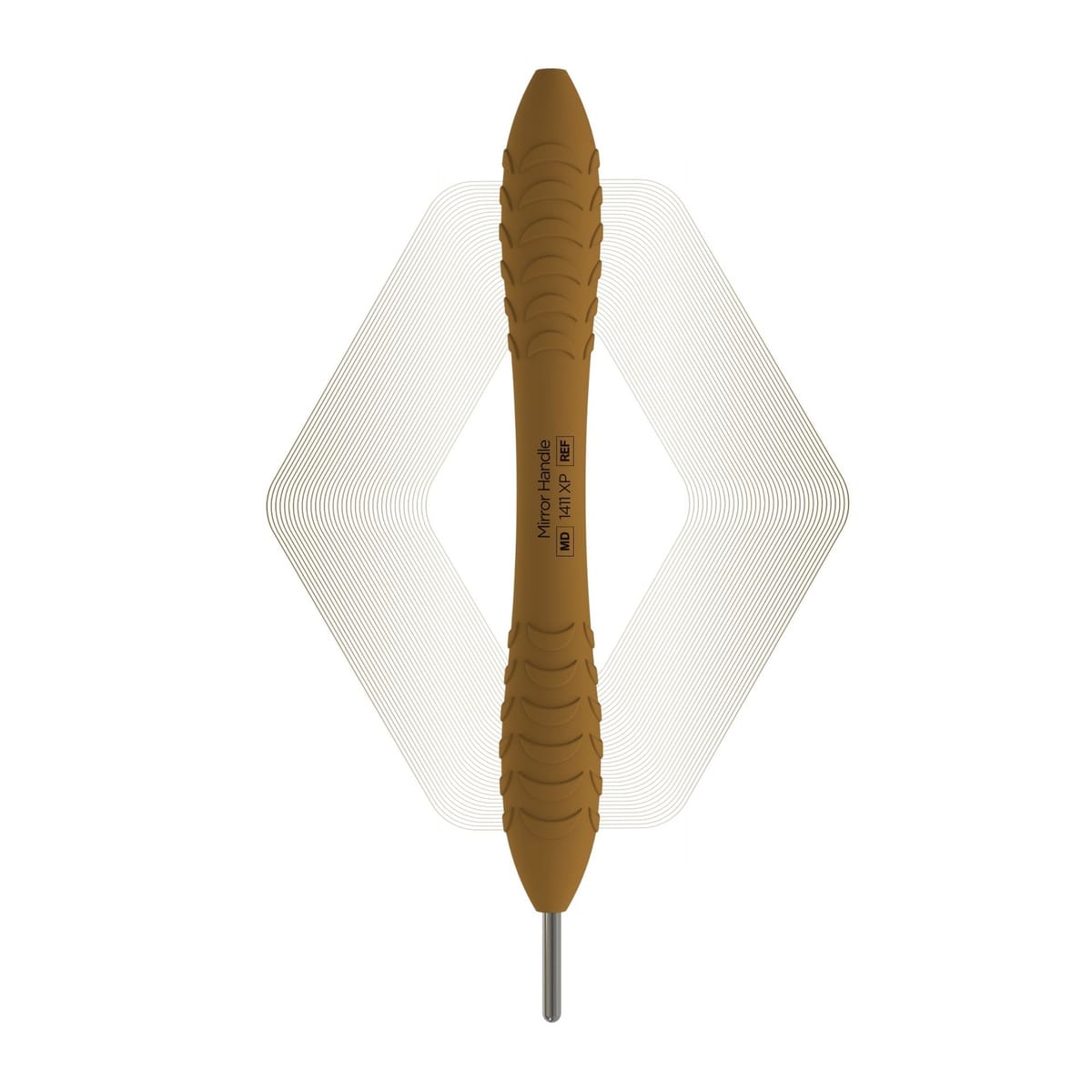 Plus, Mirror handle, Earth Brown | ErgoX® Plus 1411 XP – ErgoDenta ApS, Mouth Mirrors and Accessories