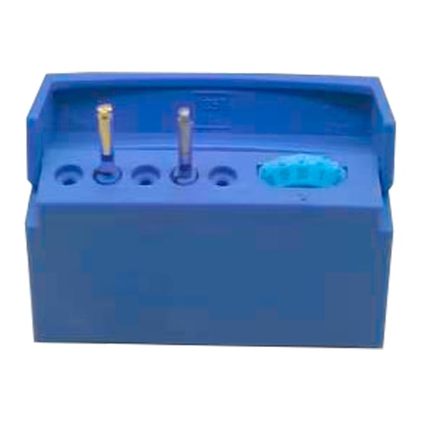 Endodontic block with memory holder, 5 holes, Blue | ErgoDenta 7462B