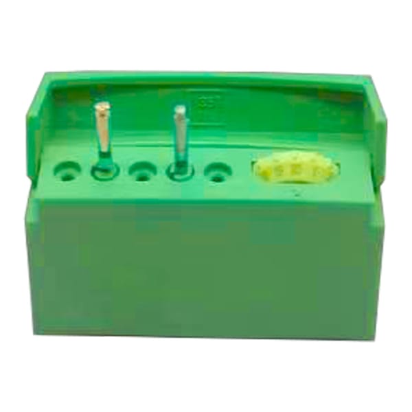 Endodontic block with memory holder, 5 holes, Green | ErgoDenta 7462G