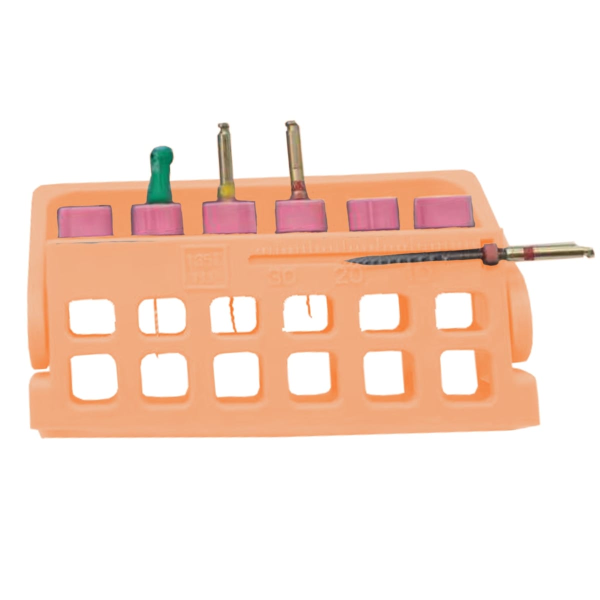 Root Canal File Frame, 6 holes, Orange | ErgoDenta 7463O – ErgoDenta ApS, Zubehör für Wurzelbehandlung