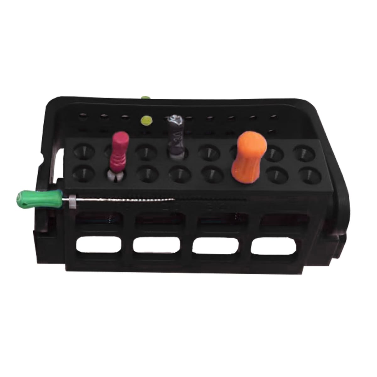 Root Canal File Frame, 16 Holes, Black | ErgoDenta 7459K – ErgoDenta ApS, Zubehör für Wurzelbehandlung