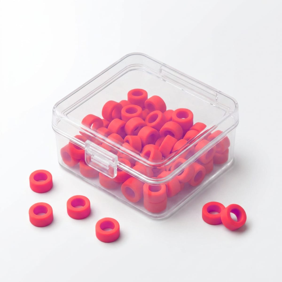 Color Coded Rings, Large, 25 pcs/box — Red | ErgoDenta 5641R – ErgoDenta ApS, Schubladeneinsätze