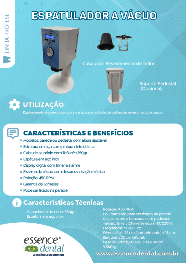 ESPATULADOR A VÁCUO – ESSENCE DENTAL IMP.EXP.LTDA, Dental Laboratory Instruments