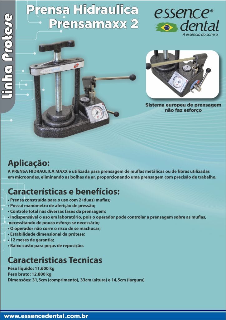 PRESSE HYDRAULIQUE MAXX – ESSENCE DENTAL IMP.EXP.LTDA, Equipment