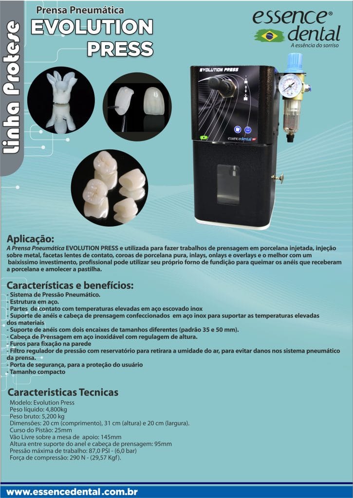 PRESSE PNEUMATIQUE EVOLUTION PRESS – ESSENCE DENTAL IMP.EXP.LTDA, Equipment