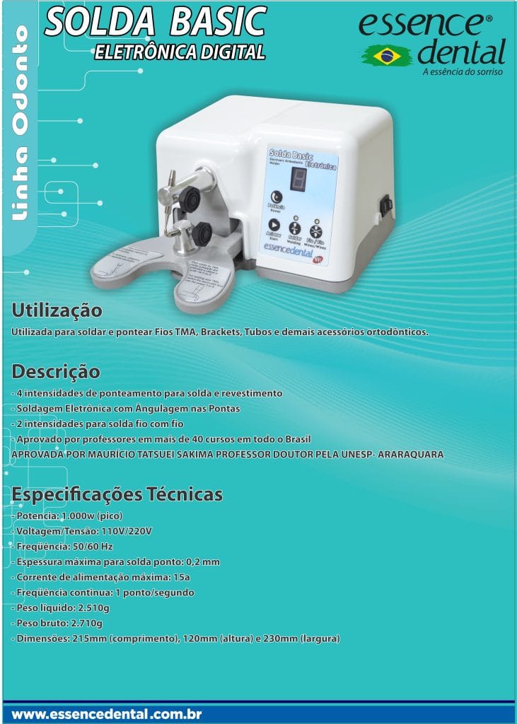 SOLDA PONTO ELETRÔNICA BASIC – ESSENCE DENTAL IMP.EXP.LTDA, Soldering and Welding Units (Laser Welding)