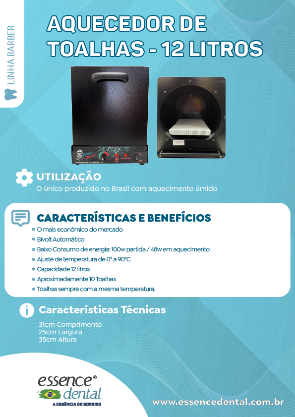 AQUECEDOR DE TOALHAS 12 LITROS – ESSENCE DENTAL IMP.EXP.LTDA, Practice Furniture and Accessories