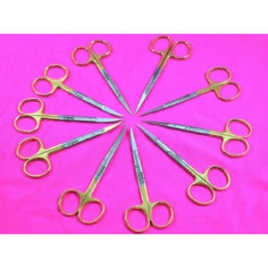 New 10 Premium GERMAN TC Iris Scissors 4.5 Inches Str + Cvd Surgical Dental Instrument