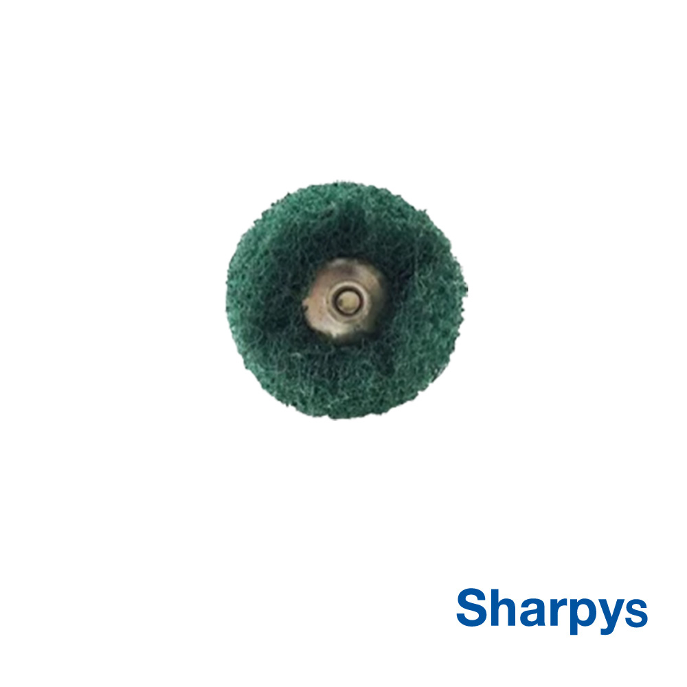Sharpys Cepillo Rueda Scotch Verde Montado 5u – Grimberg Dentales S.A., Polishing Wheels & Discs