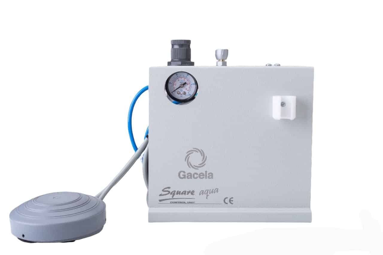 Caja Control Square-Aqua. Gacela – Grimberg Dentales S.A., Compressors & Suction Systems