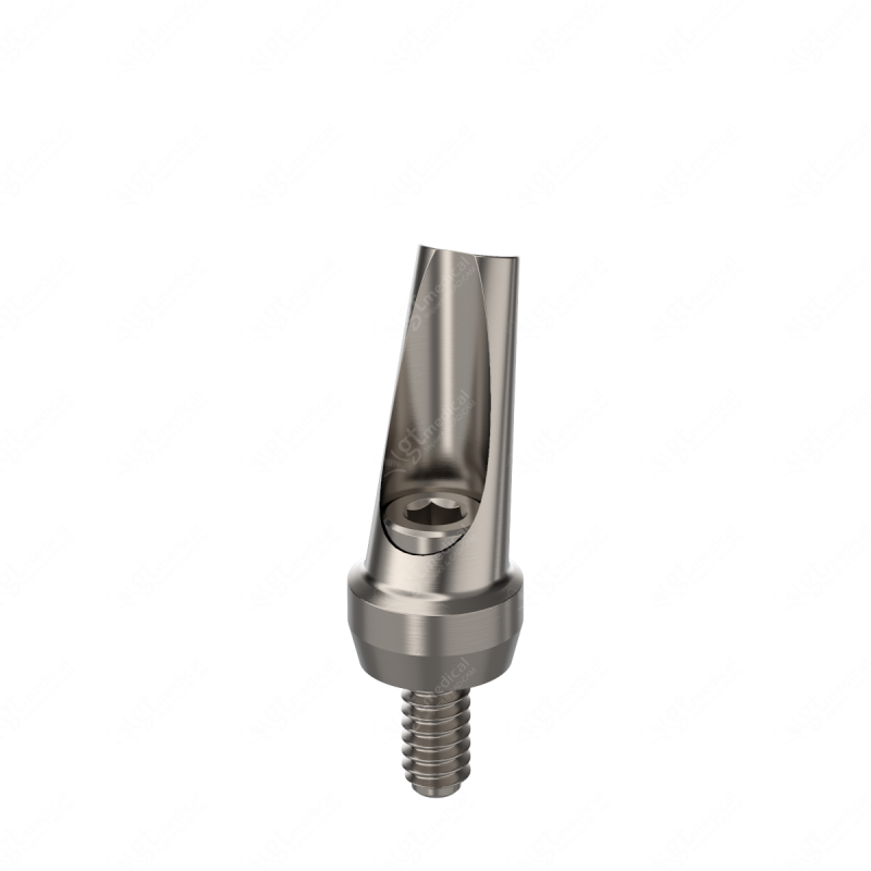 Angled Abutment with Screw, G2.0mm, A15° compatible with Best Fit® e-Clean Mini (055 HXE) D05001 – GT-Medical S.L., Abutments