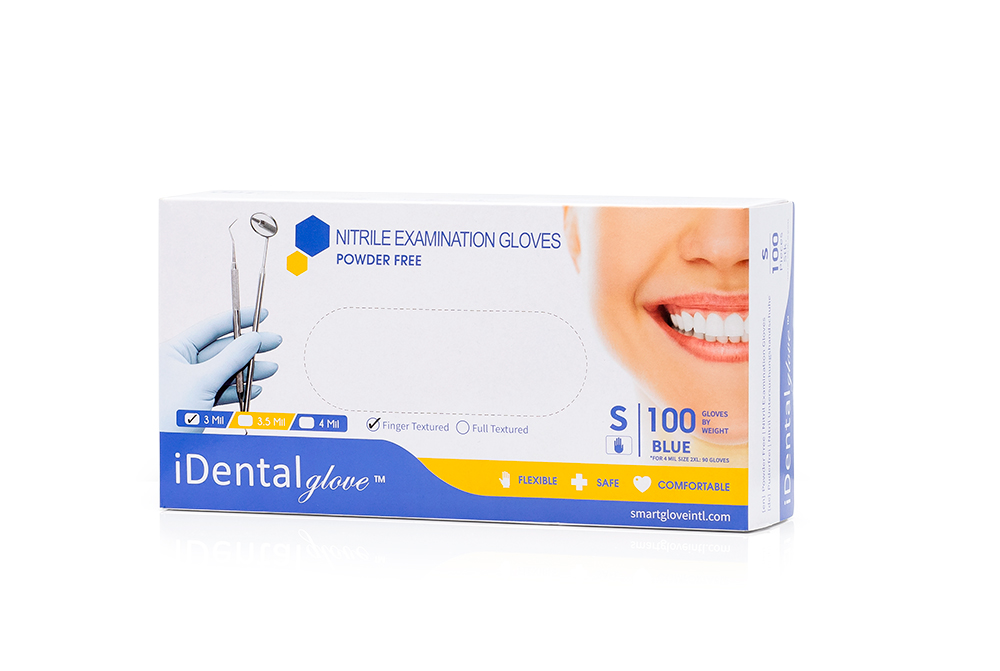 Untersuchungshandschuhe iDental PF M Nitril blau
