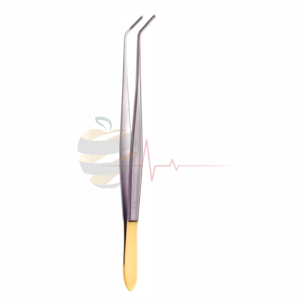 Cushing Tweezer – Angled, Gold Plated End – Hospimed Mfg, Pinzetten