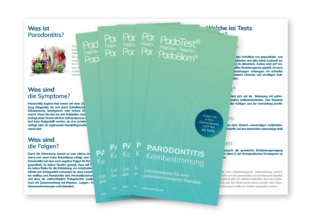 iai Patientenflyer 10er-Set – Institut für angewandte Immunologie IAI AG, Plaque Test - Saliva Diagnostics