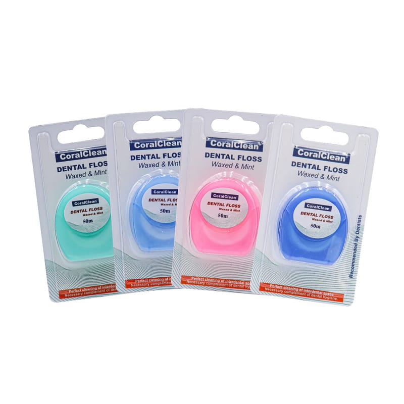 50 Meters Dental Floss Nylon Floss Waxed with Mint Flavor Customized – Coral Healthcare Products Manufacturer Co., Ltd., Dental Floss - Sticks - Toothpicks