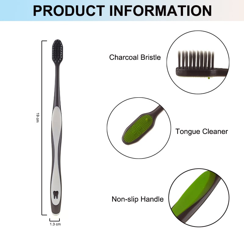 Wholesale Customized Oral Care Charcoal Adult Toothbrush 2-Pack Tooth Brush – Coral Healthcare Products Manufacturer Co., Ltd., Zahnbürsten