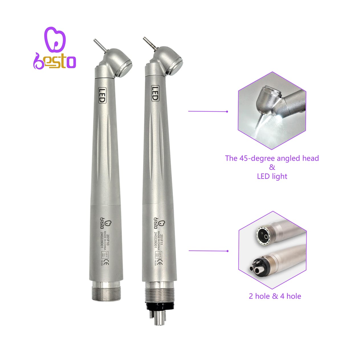 Dentistry Tools Led 45 Degree LED E-generator Tips High Speed Air Turbine Foshan Handpiece – BESTDENT FOSHAN MEDICAL EQUIPMENT CO.,LTD, Handpieces and Contra-Angles