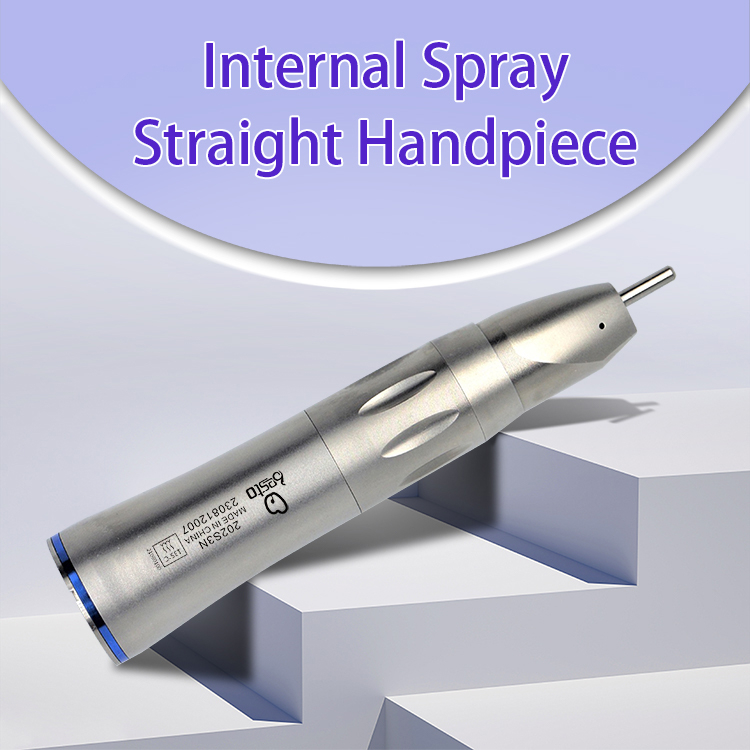 Dental Straight Handpiece Internal Spray with Ceramic Bearings Stainless Steel Low Speed Straight Handpiece