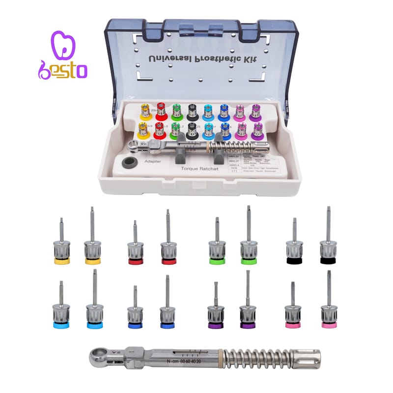 Dental Universal Restoration Tools Kit Implant Screw Driver Colorful Torque Wrench Ratchet 10-80NCM with 16Pcs Screw Drivers – BESTDENT FOSHAN MEDICAL EQUIPMENT CO.,LTD, Equipment