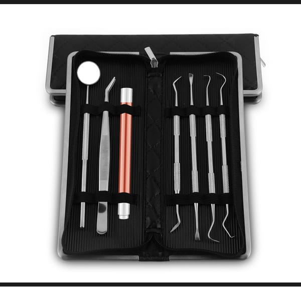 professio 7pcs Teeth Oral Clean Dental Tools With Mouth Mirror Scraper Hygiene Set Scaler Dentists Pick Kit
