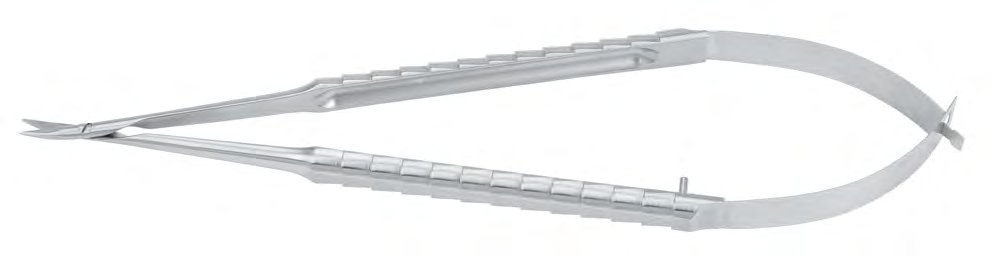Mikro-Federschere, spitz/spitz, gebogen, fein, 17 cm
