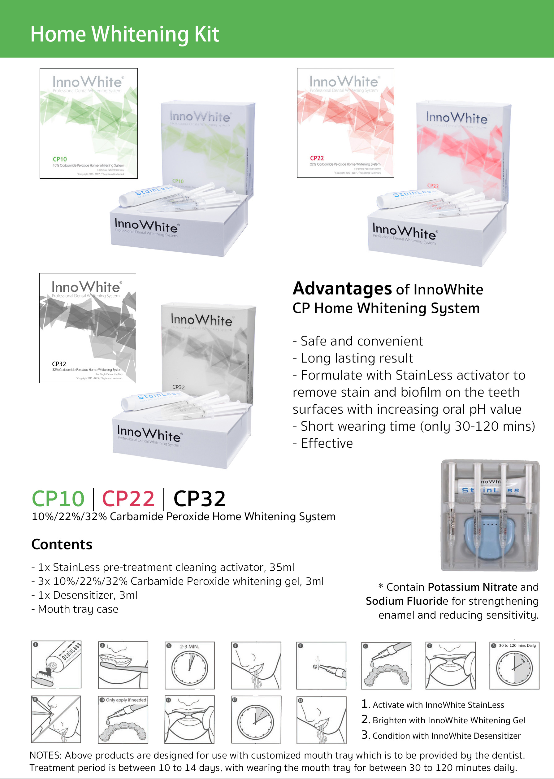InnoWhite CP10 – Kit de blanchiment à domicile