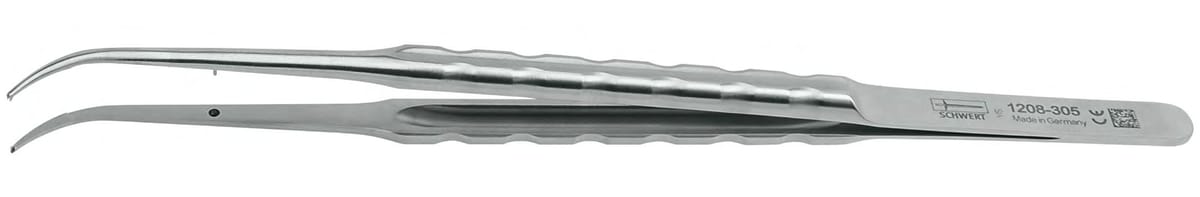 Mikropinzette, 1×2 Zähne, mit Nahtplatte – Schwert, Pinzetten